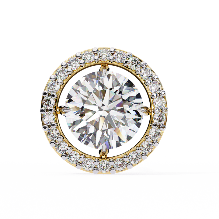 Soliatire Halo Lab Grown Diamond Earrings