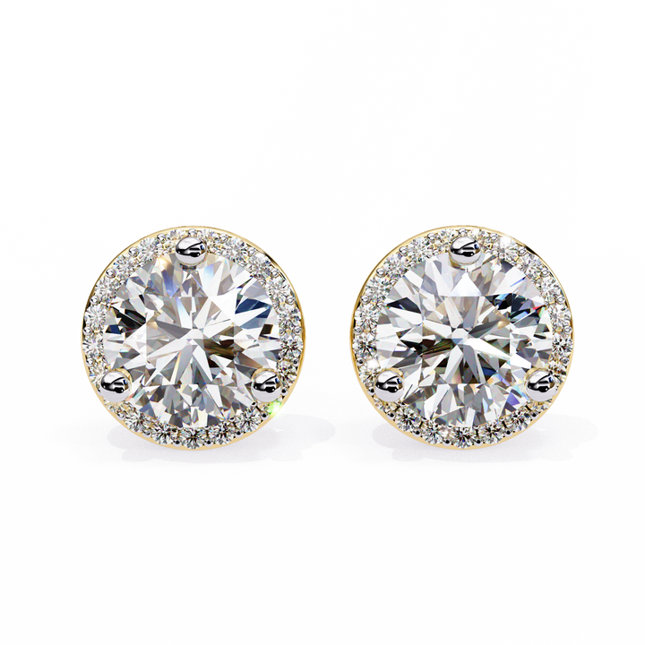 Round Halo Diamond Studs