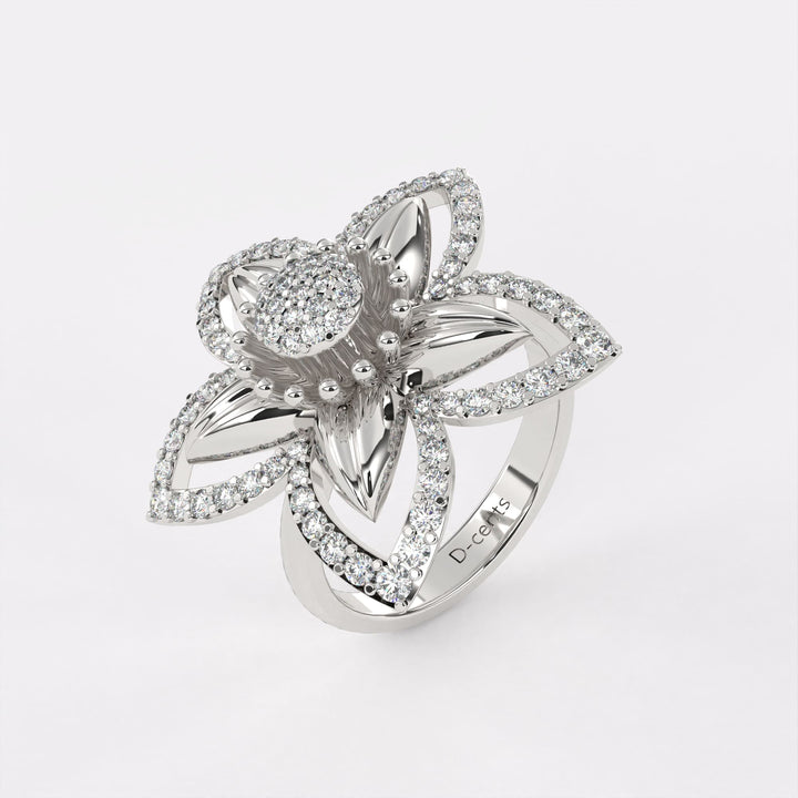 Rising Diamond Ring In 925 Silver