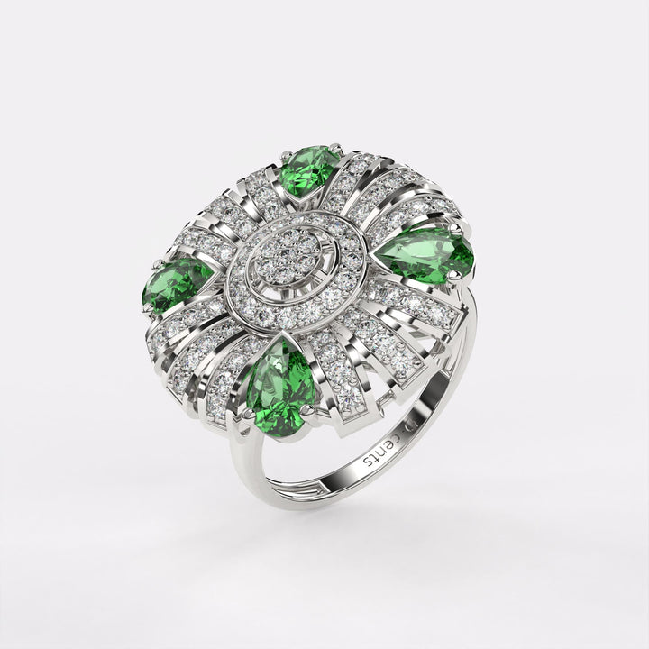 Royal Radiance Diamond Ring in 925 Silver