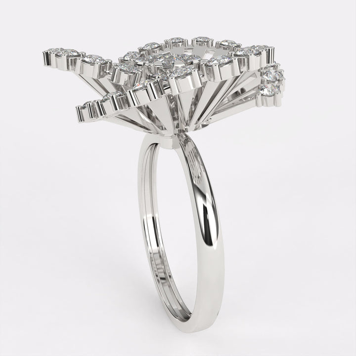 Sparkling Diamond Cocktail Ring in 925 Silver