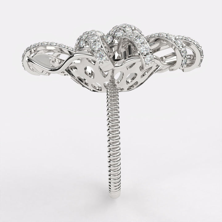 Sparkling Gold Diamond Ring in 925 Silver