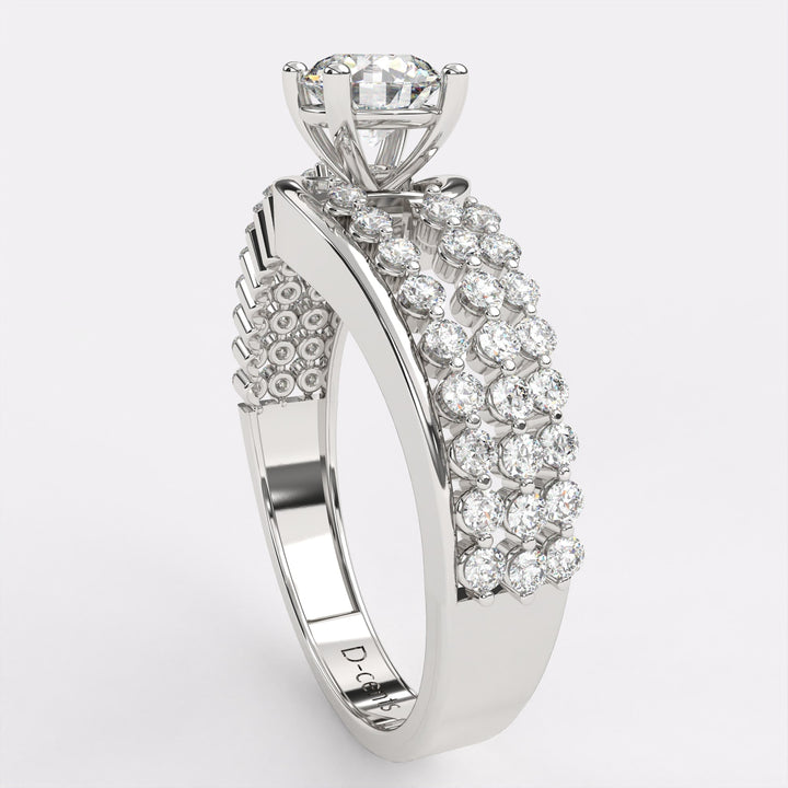 0.50 carat Round With diamond Ring in 925 Silver