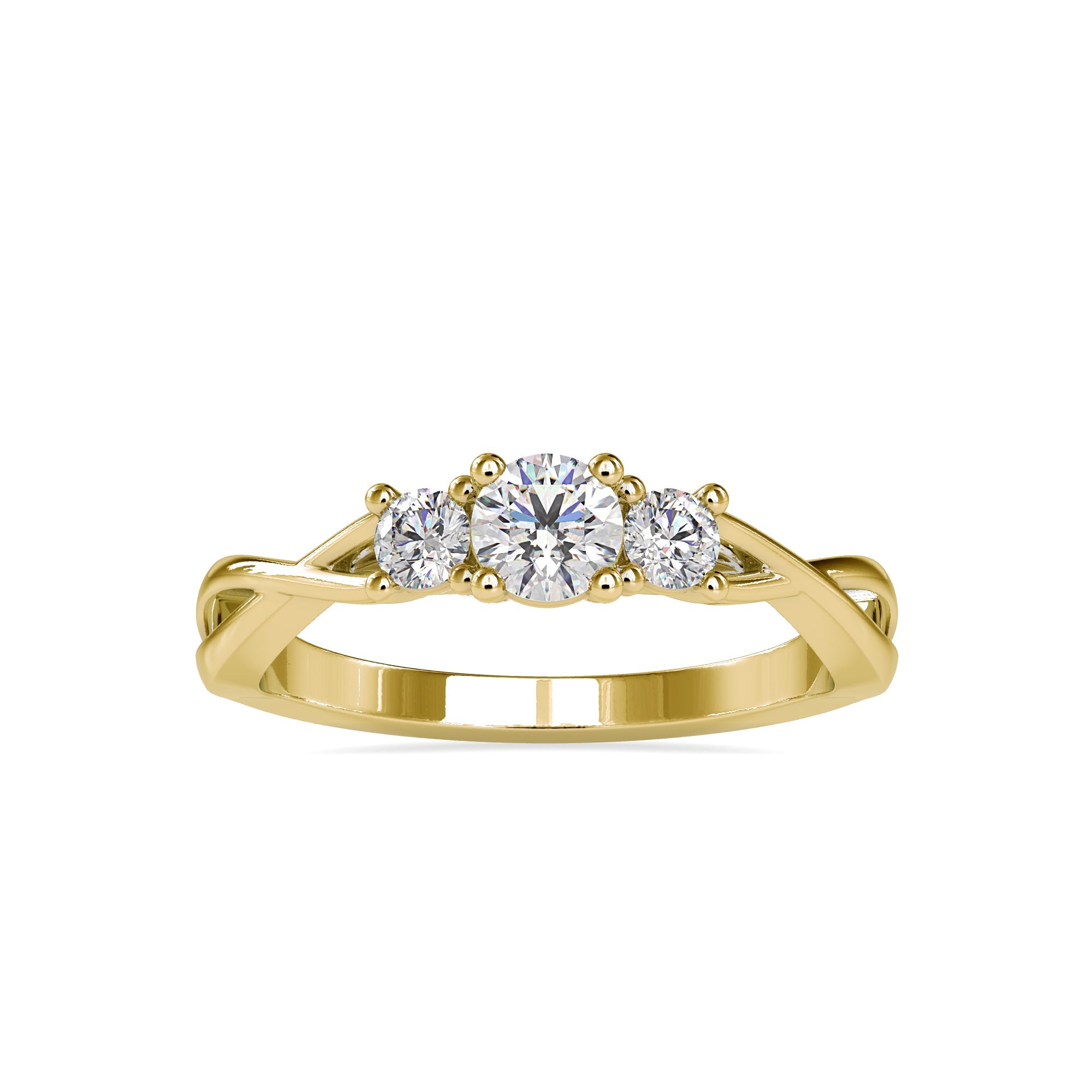 0.55 Carat Round Trio Diamond Ring