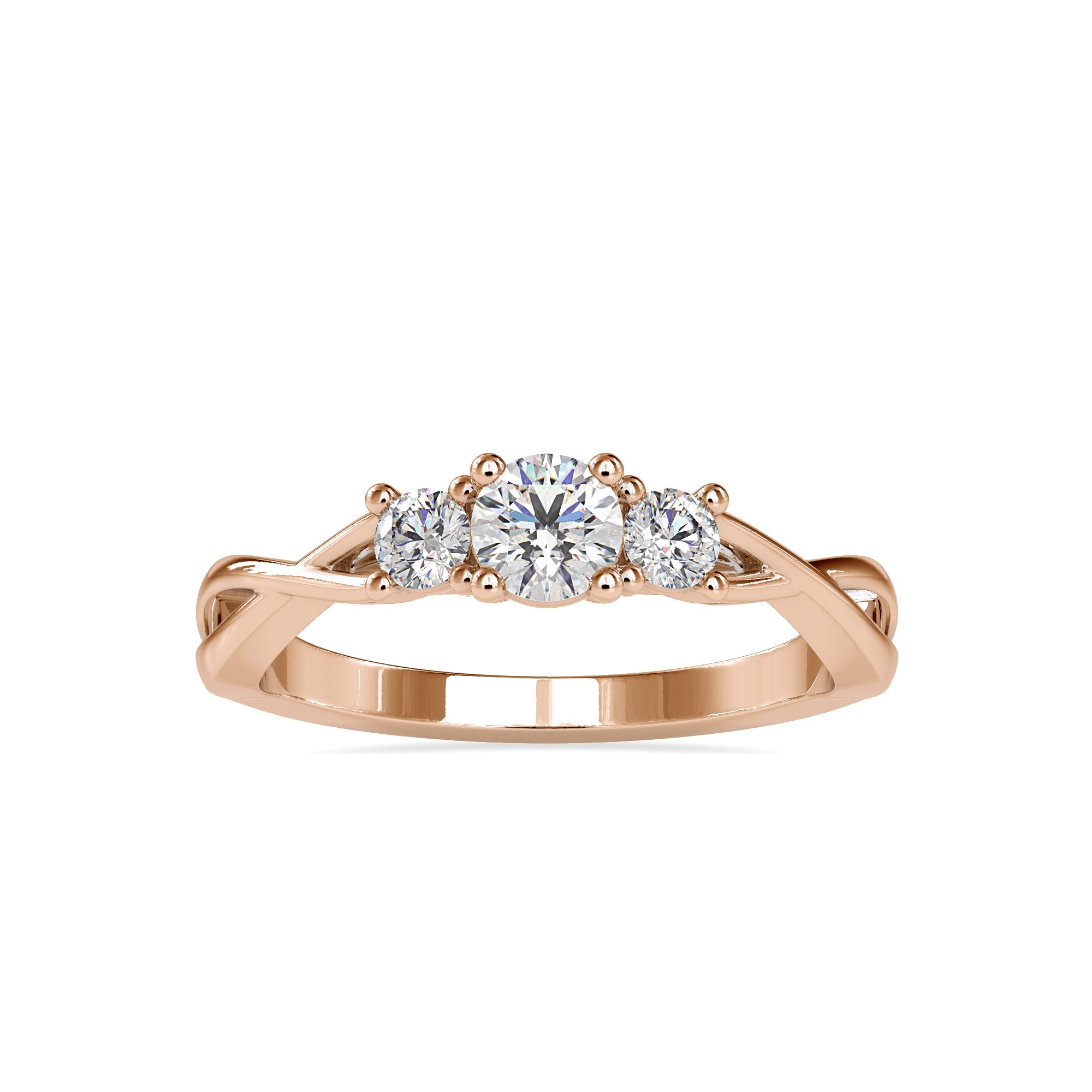0.55 Carat Round Trio Diamond Ring 2