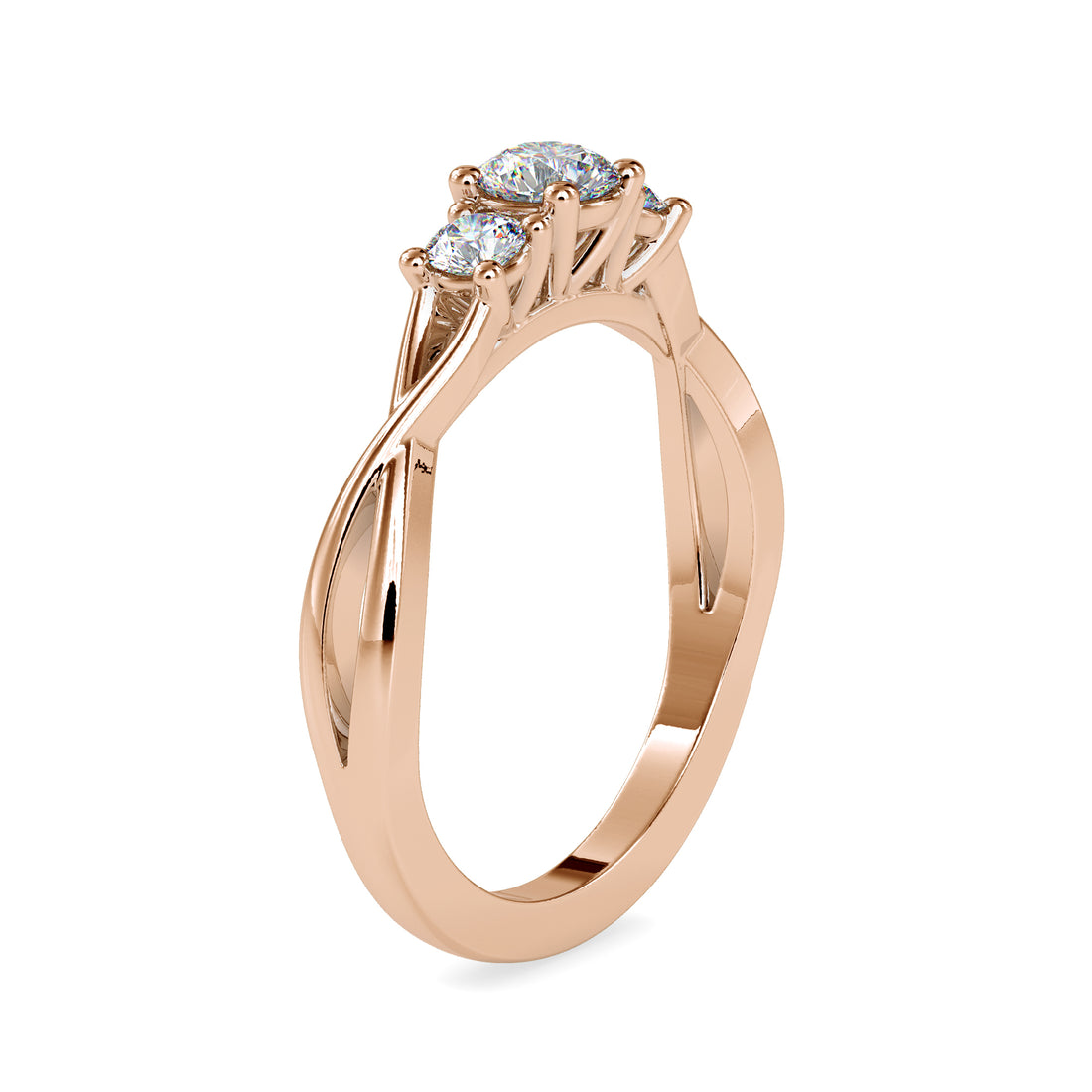 0.55 Carat Round Trio Diamond Ring 3