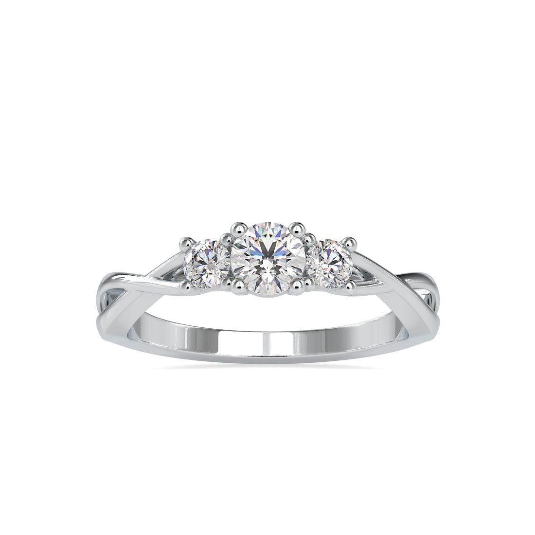 0.55 Carat Round Trio Diamond Ring 4