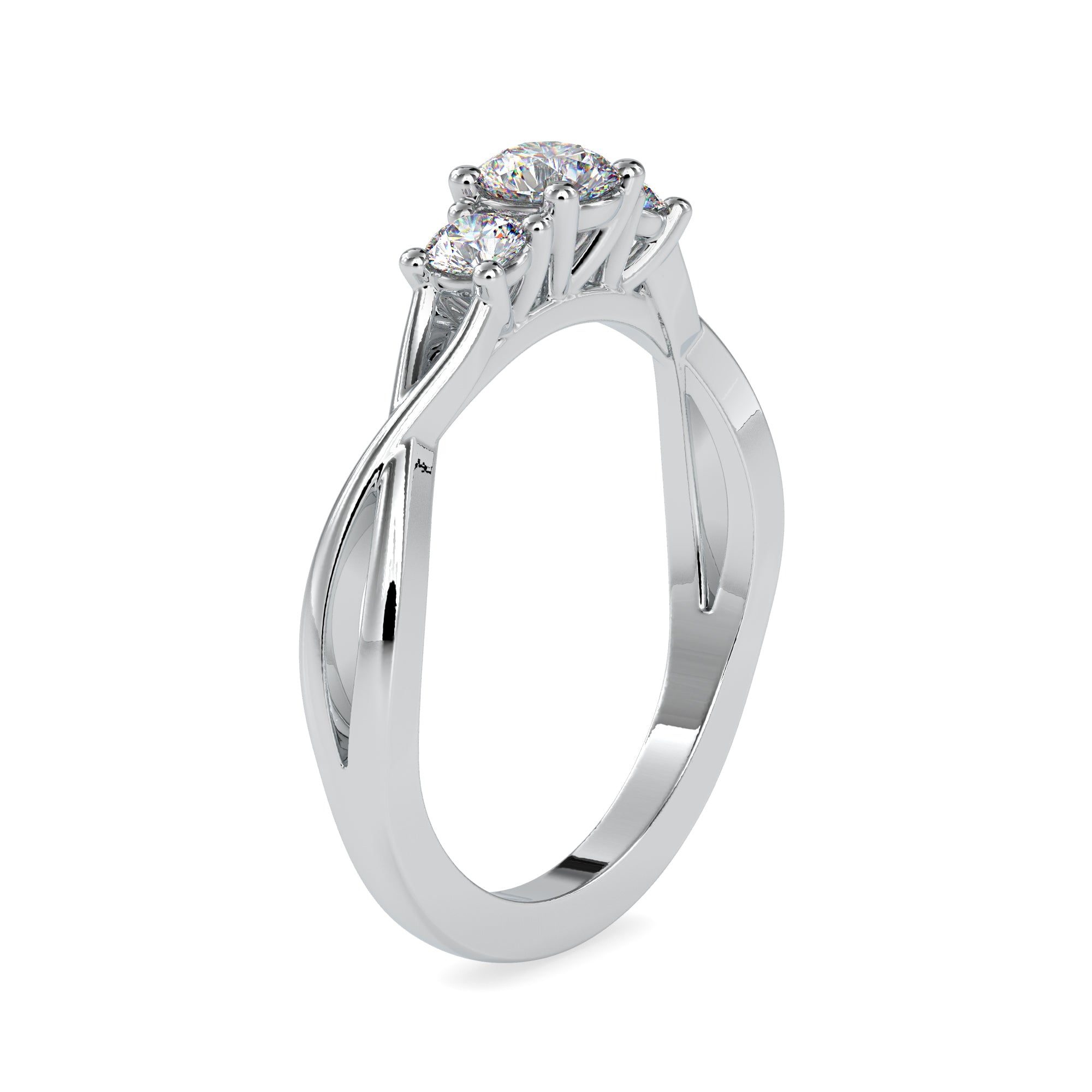 0.55 Carat Round Trio Diamond Ring 5