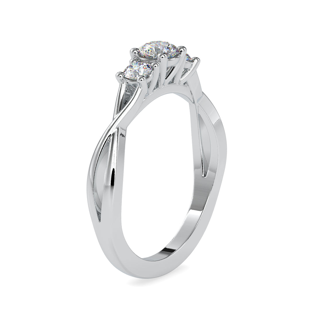0.55 Carat Round Trio Diamond Ring 5