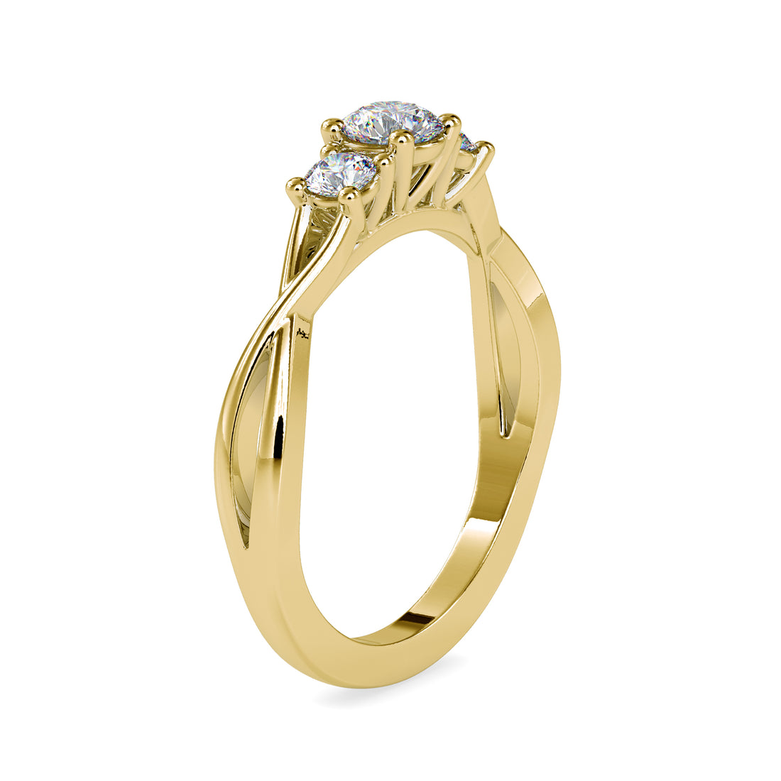 0.55 Carat Round Trio Diamond Ring 6