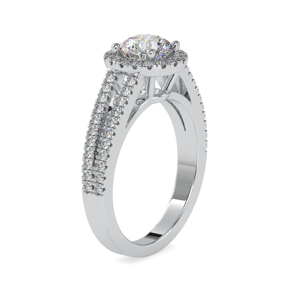 Modern Halo Gold Solitaire Ring