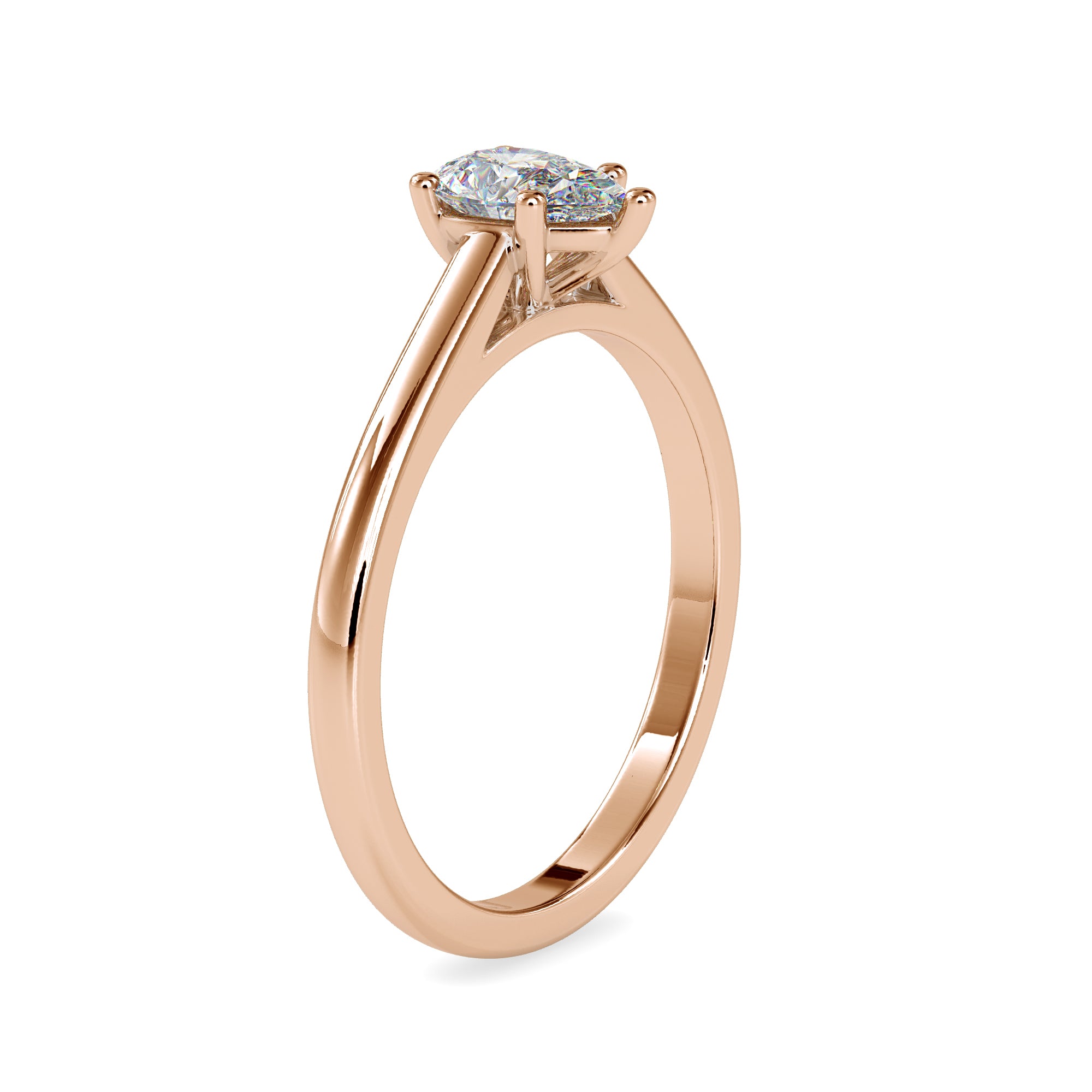 Minimalist Gold Pear Diamond Ring