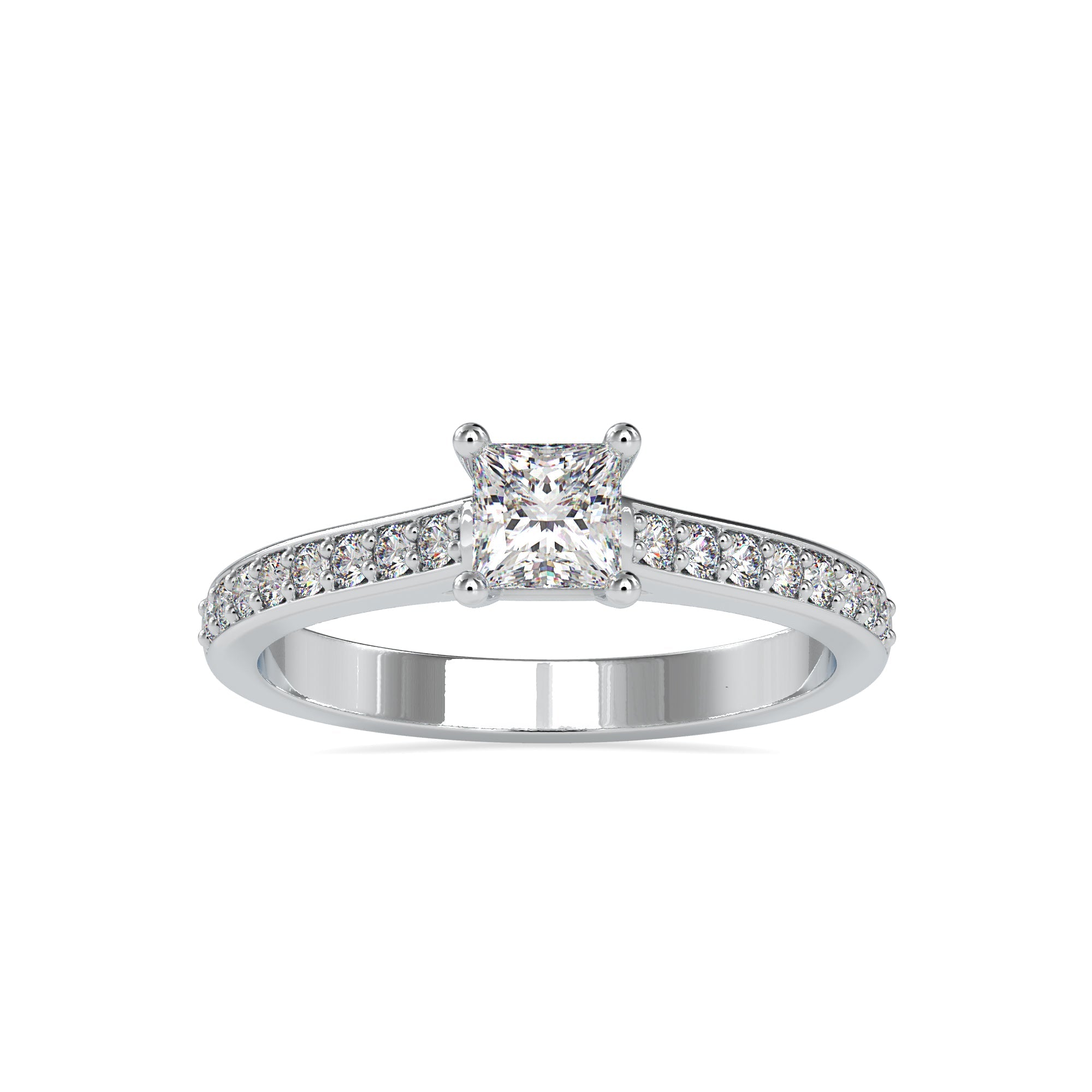 Floating Princess Diamond Ring