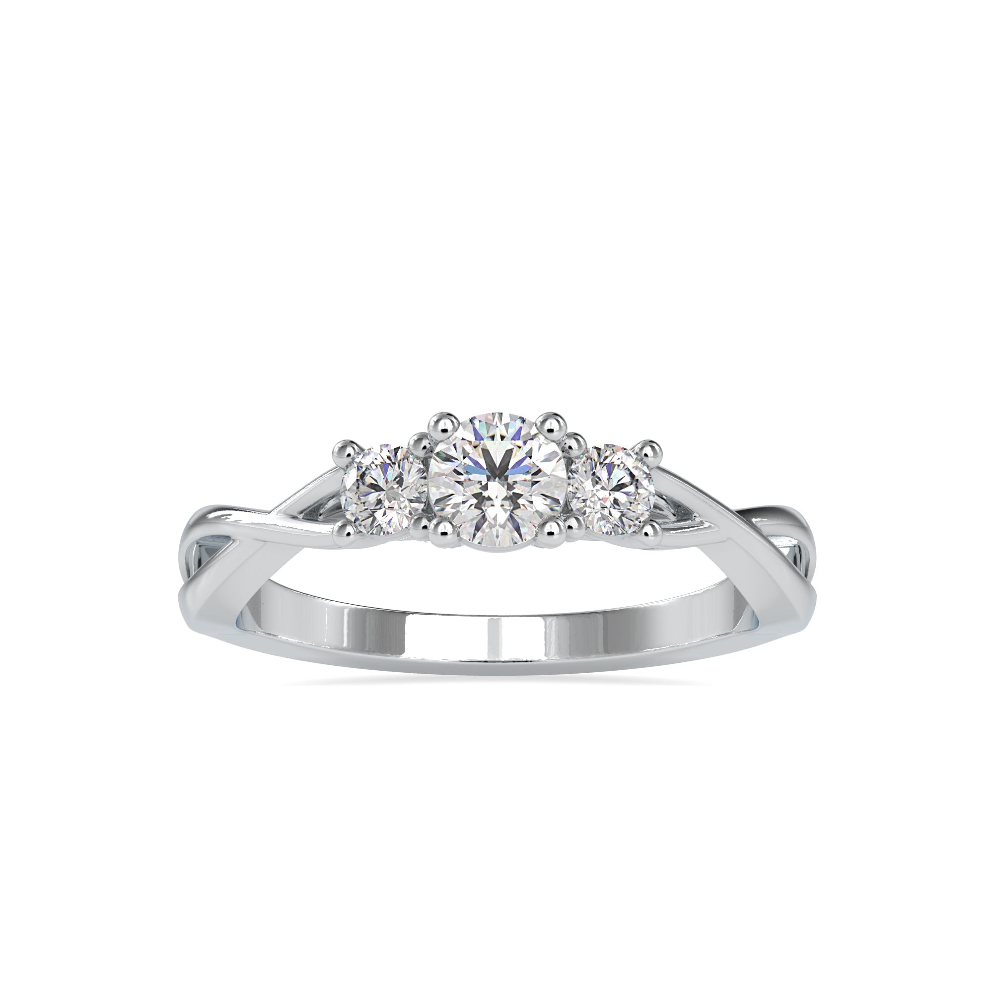 0.55 Carat Round Trio Diamond Ring