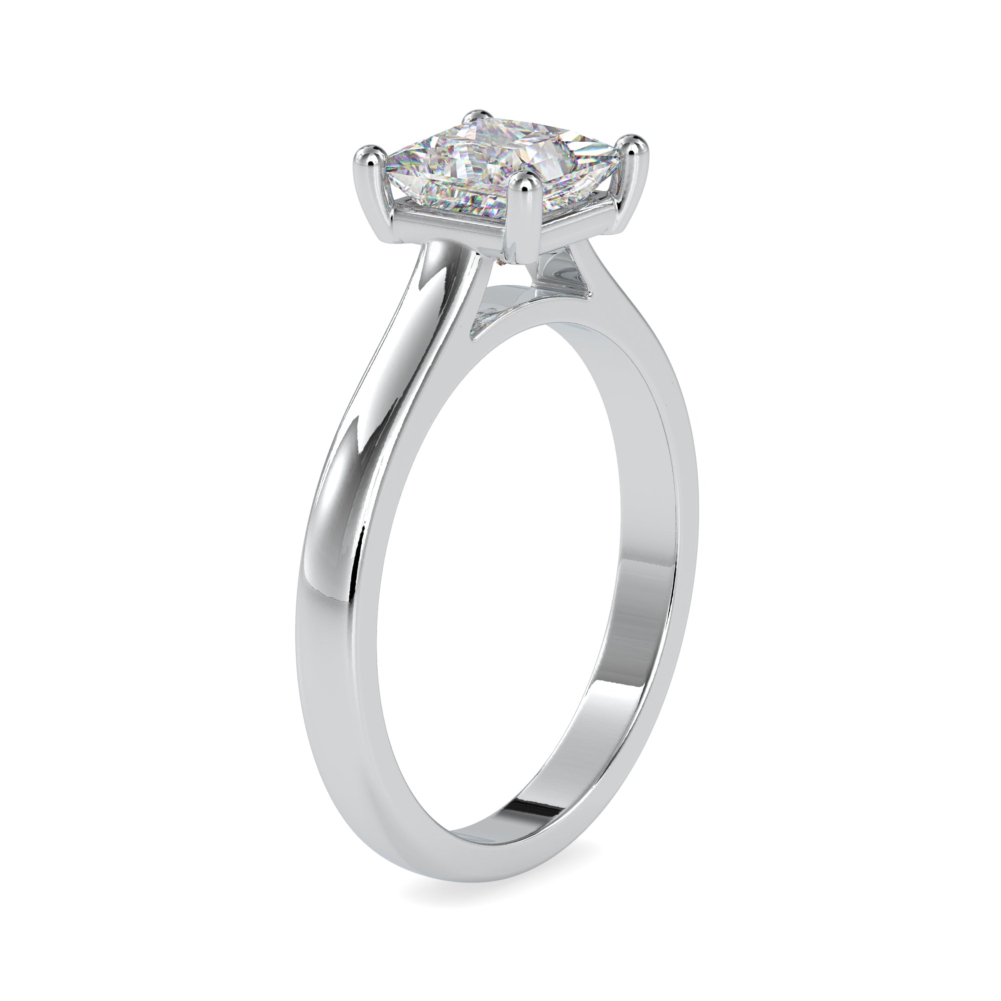1.35 Carats Solitaire Princess Diamond Ring