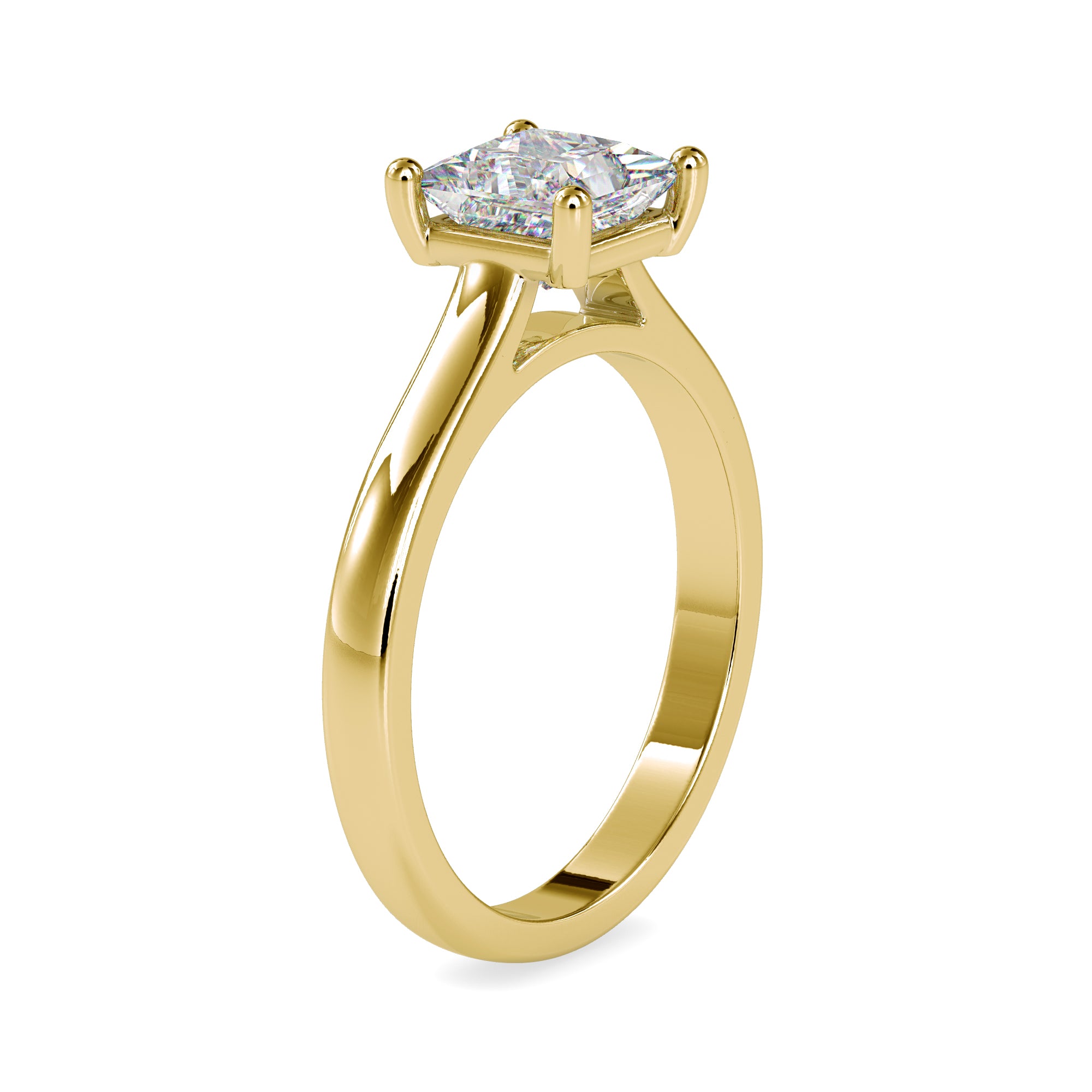 1.35 Carats Solitaire Princess Diamond Ring