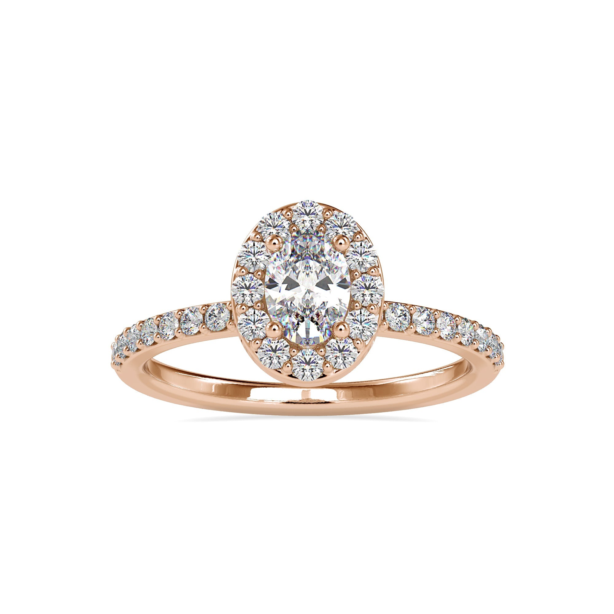 Halo Setting Oval Diamond Ring