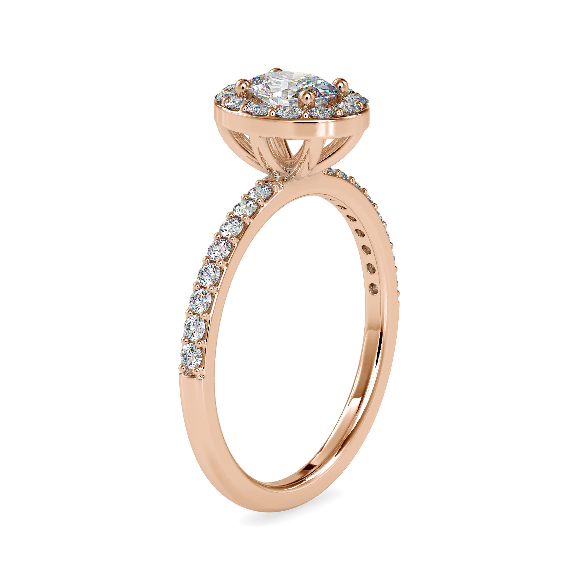 Halo Setting Oval Diamond Ring