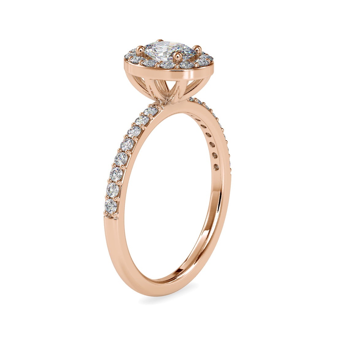 Halo Setting Oval Diamond Ring