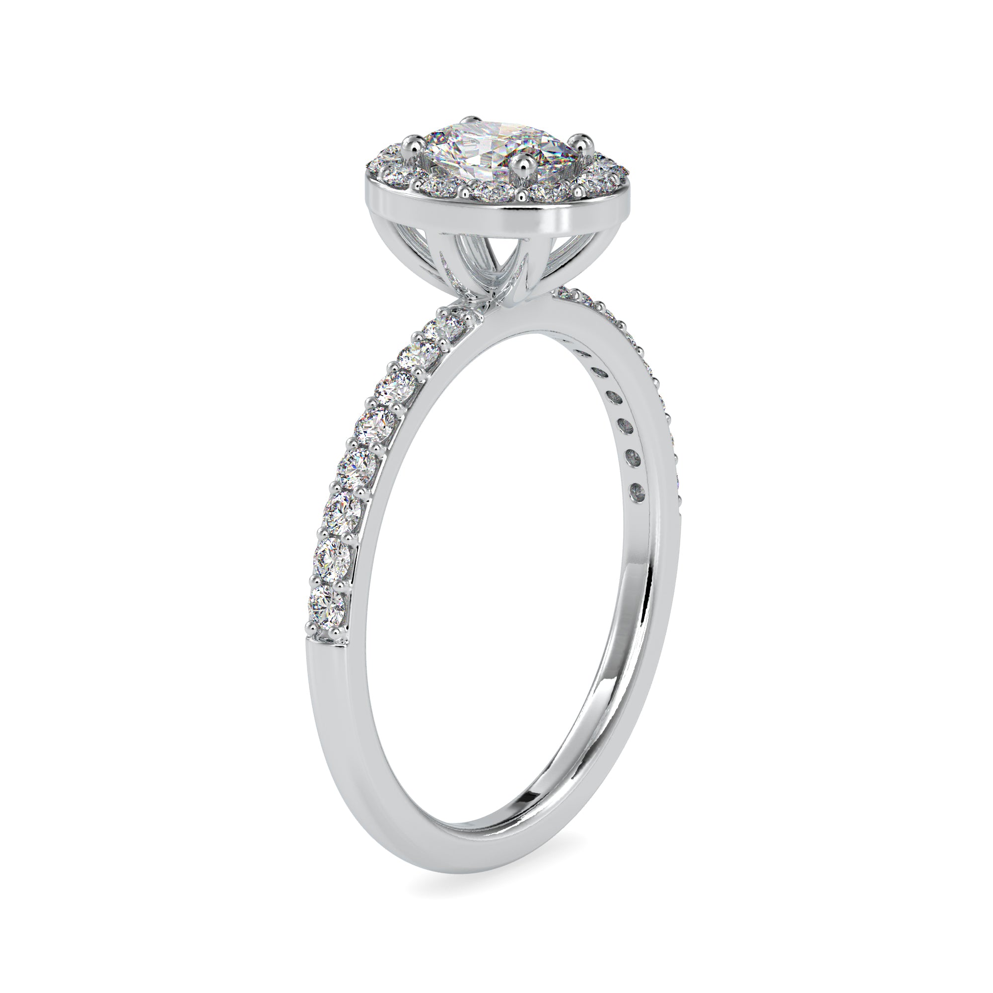 Halo Setting Oval Diamond Ring