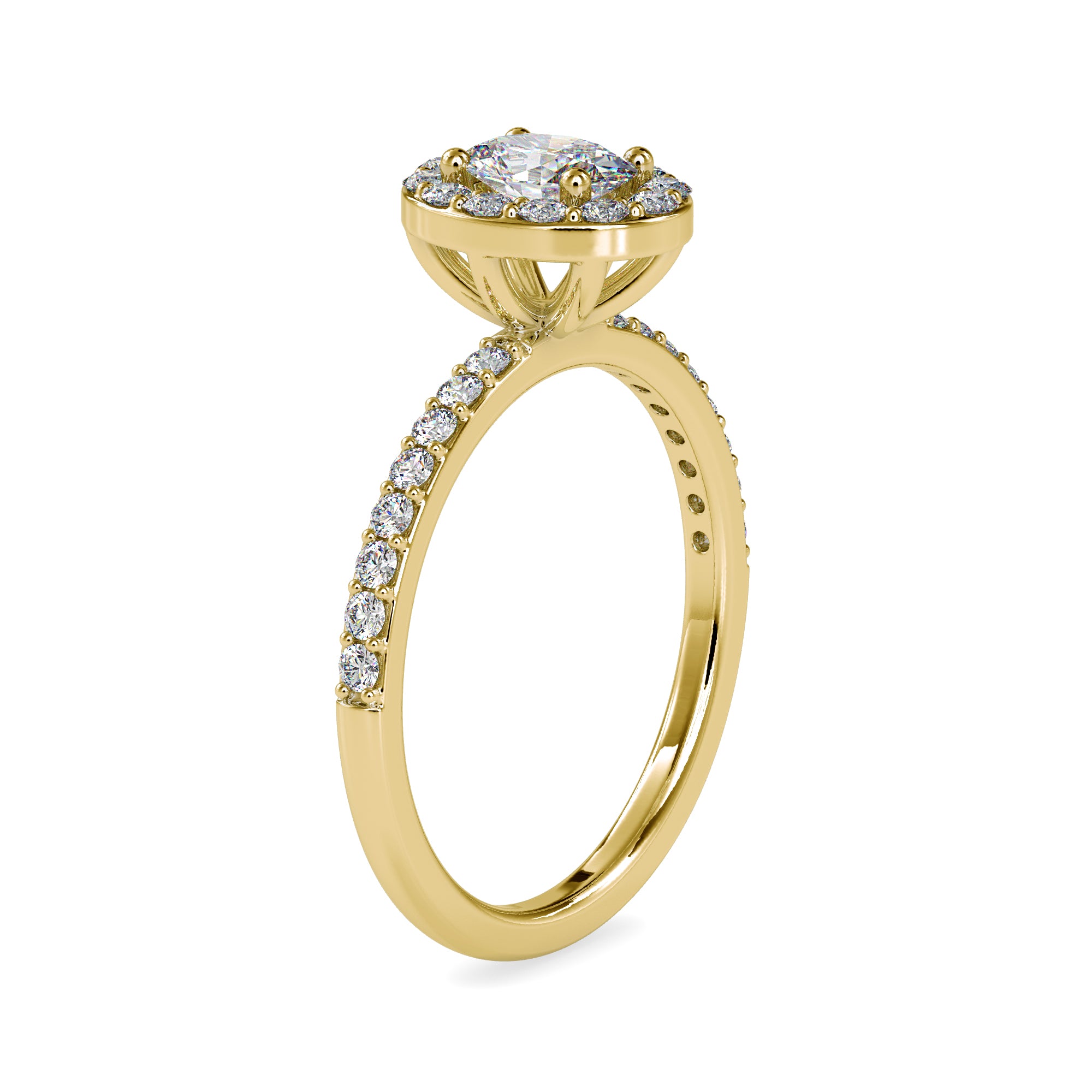 Halo Setting Oval Diamond Ring