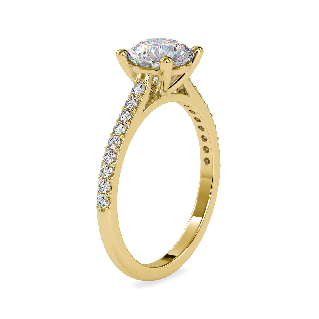 1.40 Carats Diamond With Studded Band