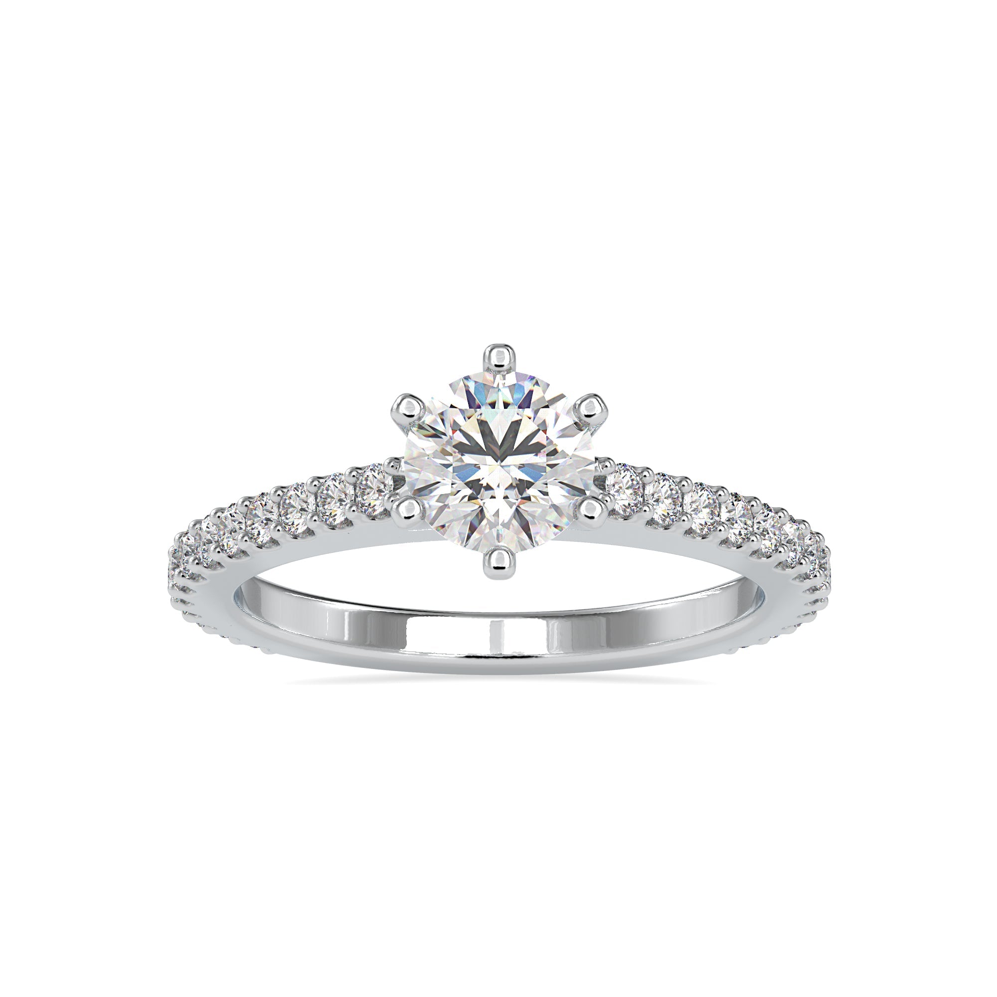 0.80 Carat Round Lab Grown Diamond Ring