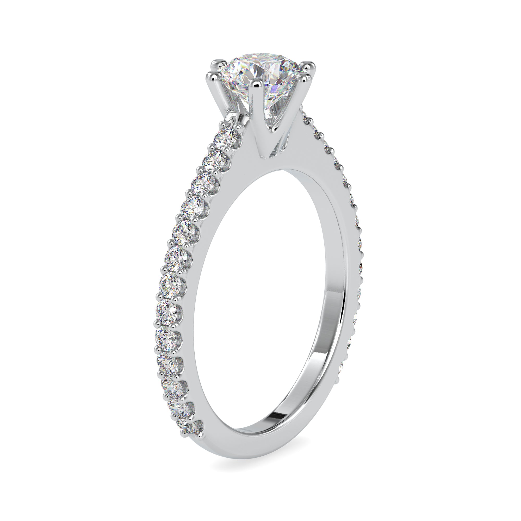 0.80 Carat Round Lab Grown Diamond Ring