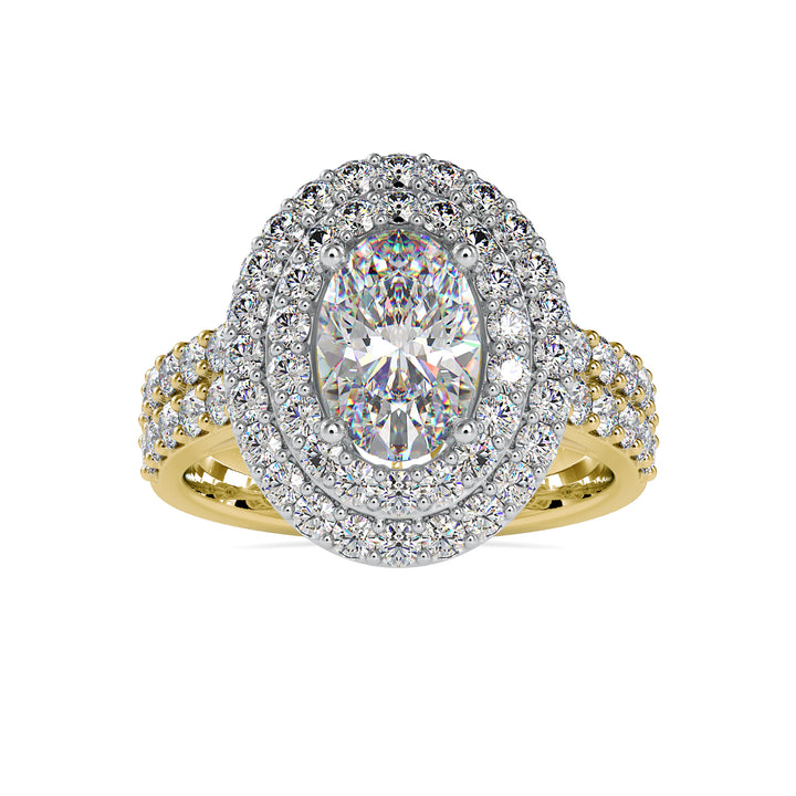 Charming Double Halo Oval Diamond Ring