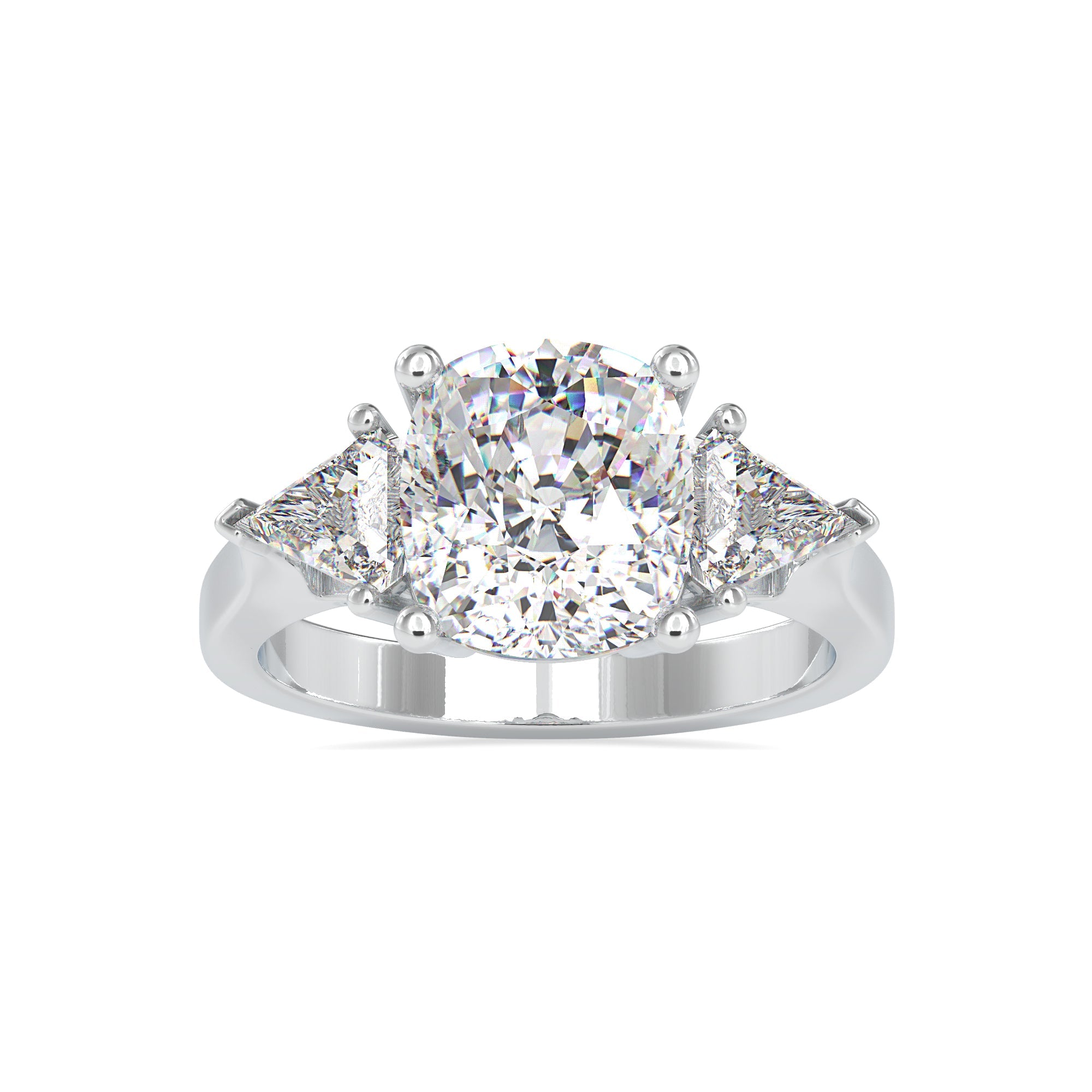 Elegant Cushion Cut Diamond Ring with Accents