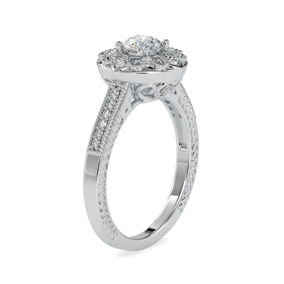 Unique Cluster Round Diamond Ring
