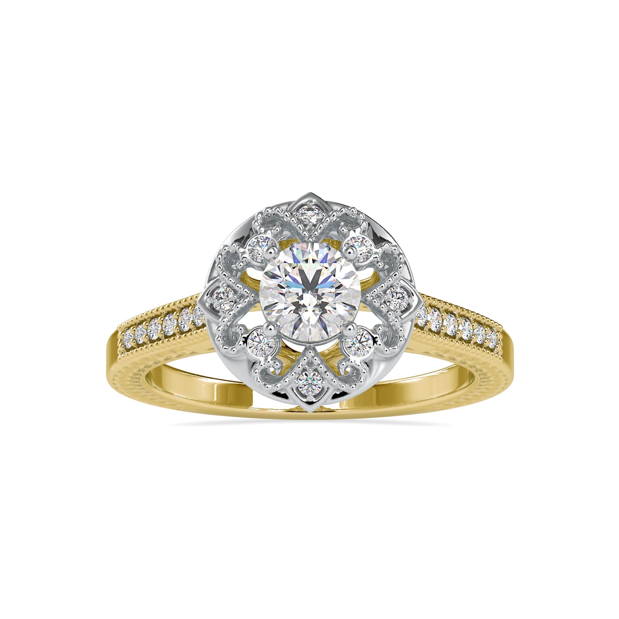 Unique Cluster Round Diamond Ring