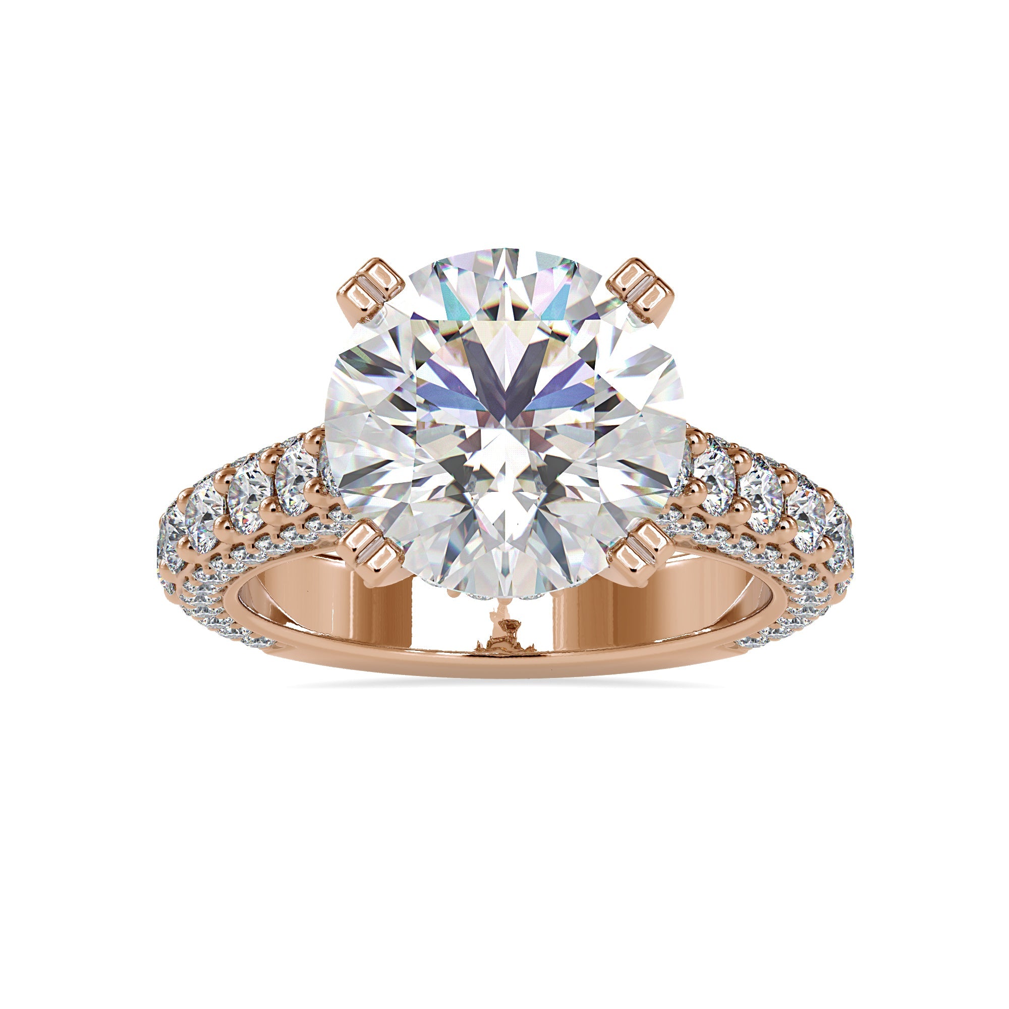 Radiant Blossoming Round Diamond Ring