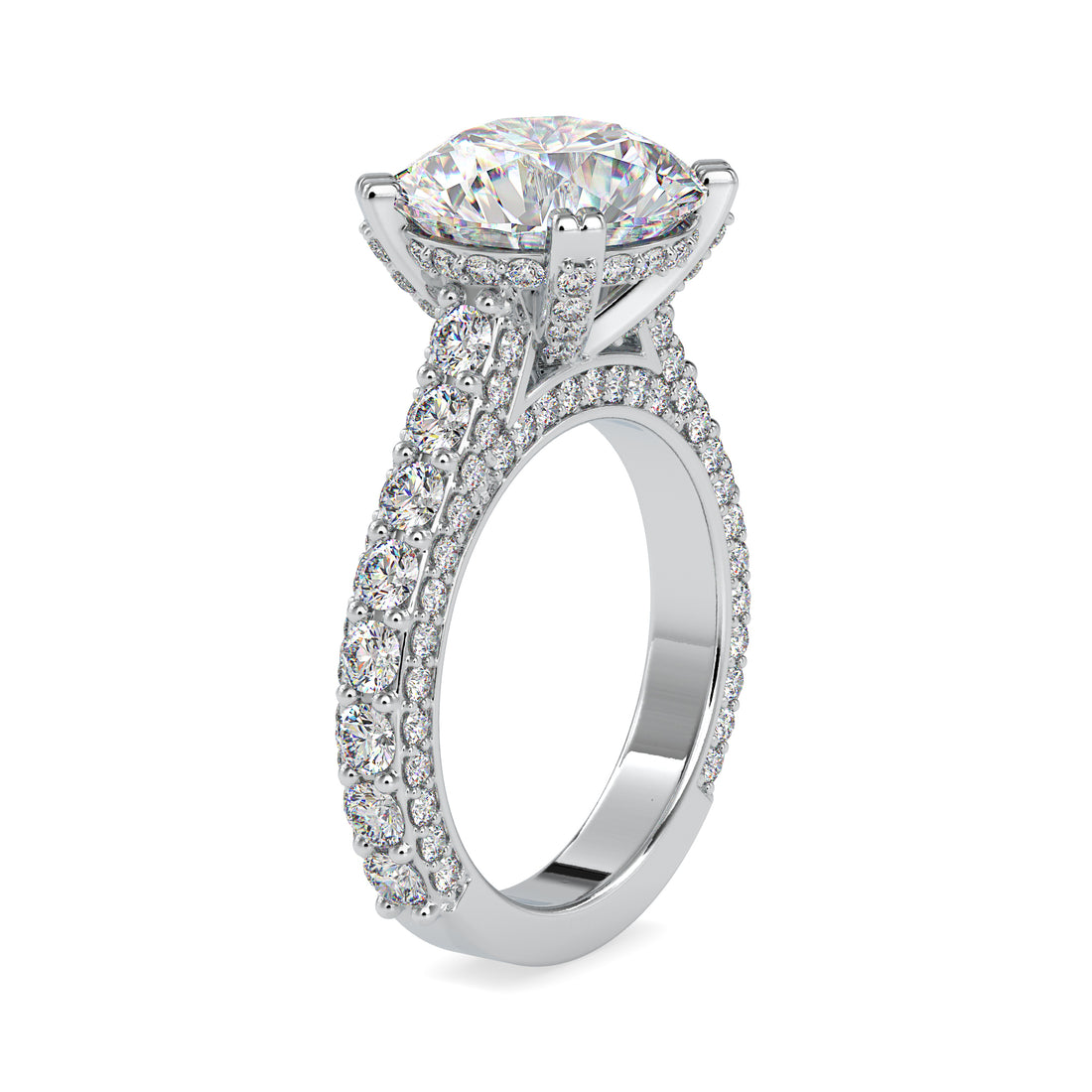 Radiant Blossoming Round Diamond Ring