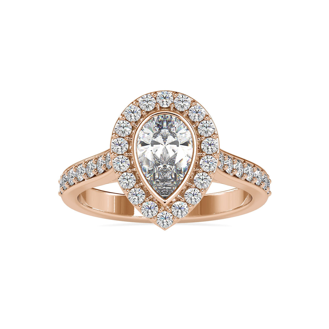 Pear Cut Halo Muse Statement Ring