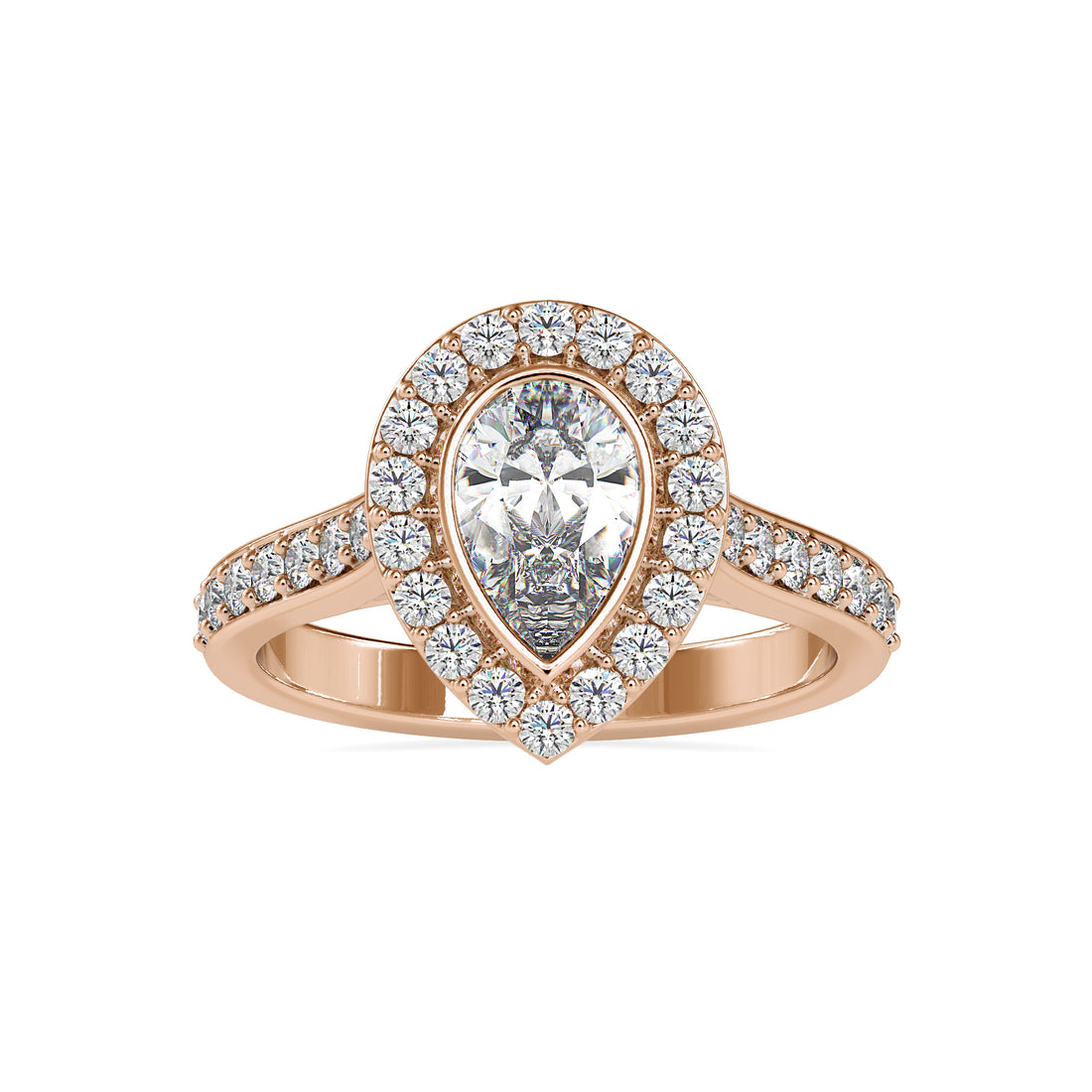 Pear Cut Halo Muse Statement Ring