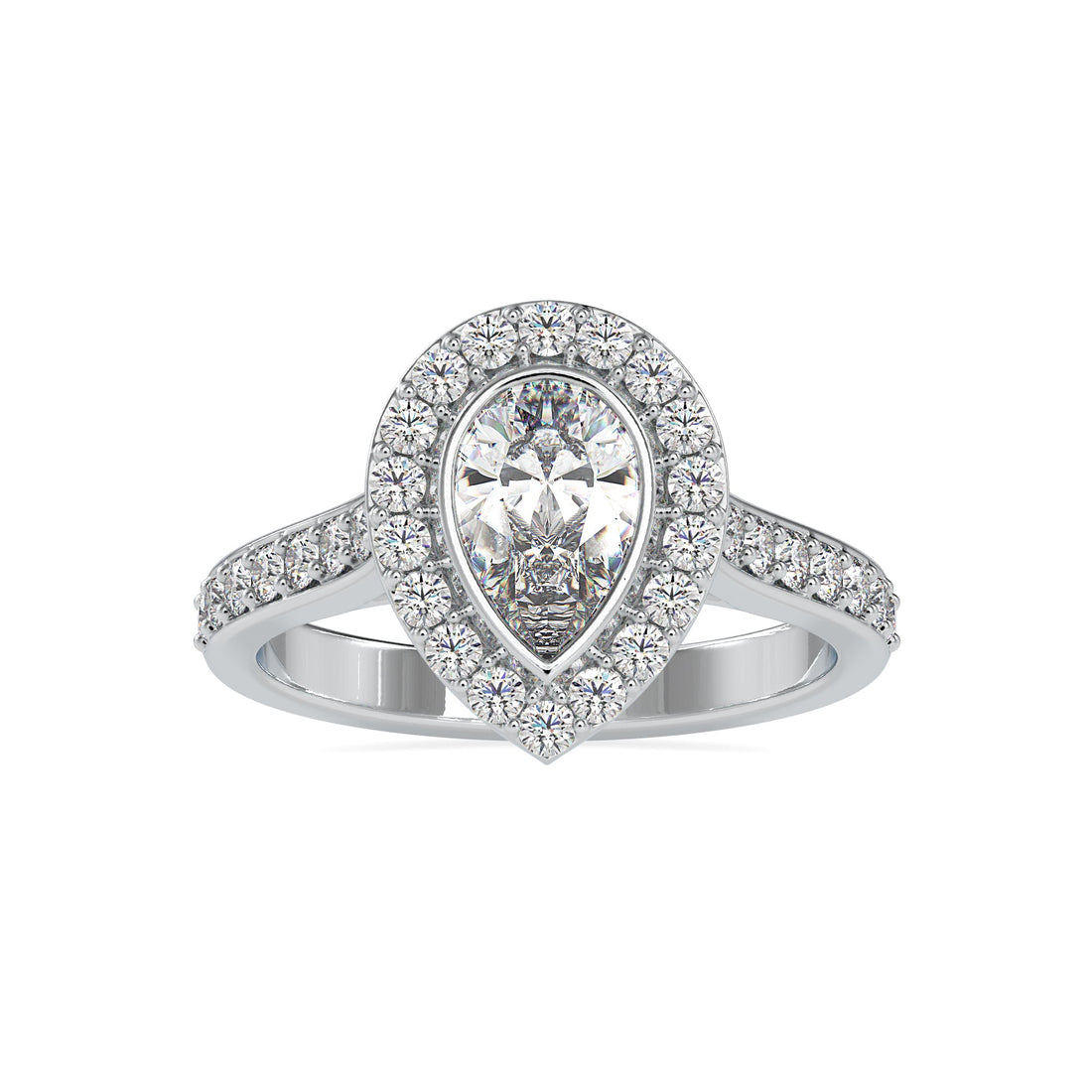 Pear Cut Halo Muse Statement Ring