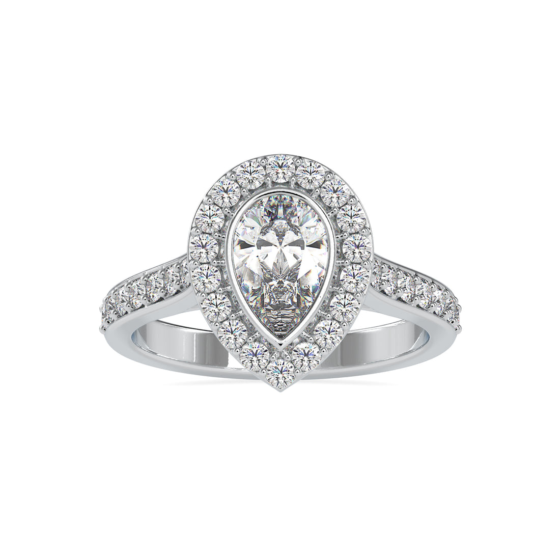 Pear Cut Halo Muse Statement Ring