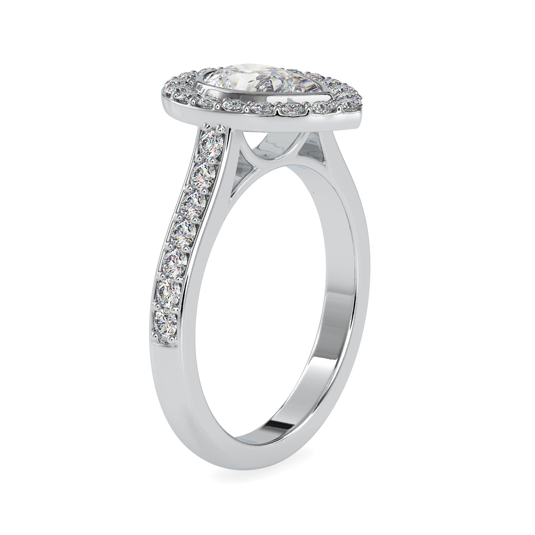 Pear Cut Halo Muse Statement Ring