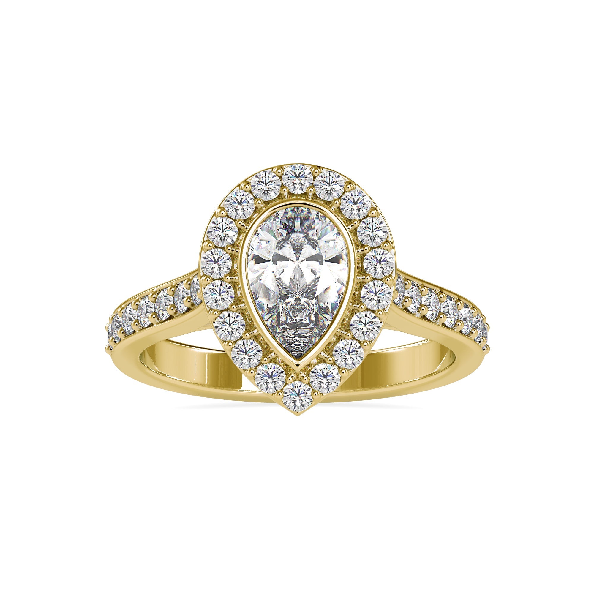Pear Cut Halo Muse Statement Ring