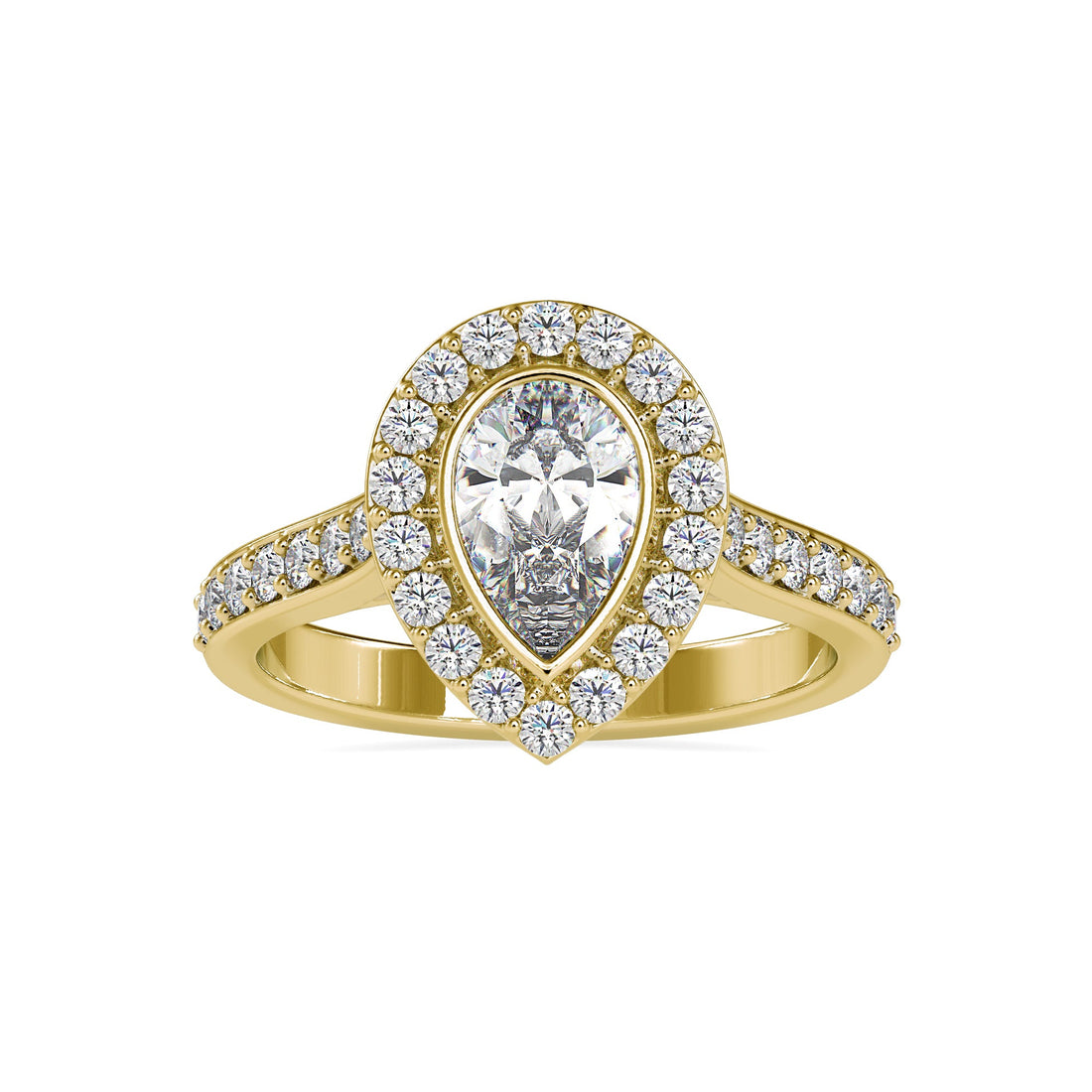 Pear Cut Halo Muse Statement Ring