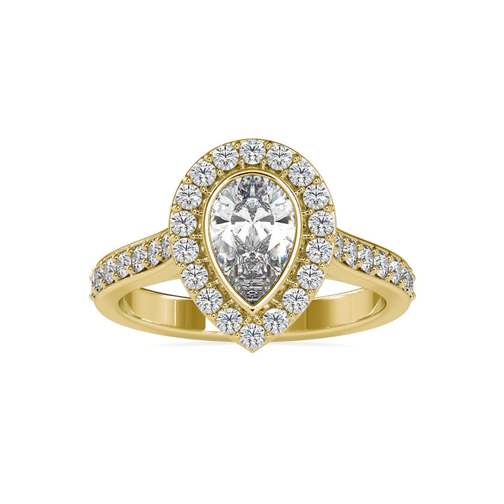 Pear Cut Halo Muse Statement Ring