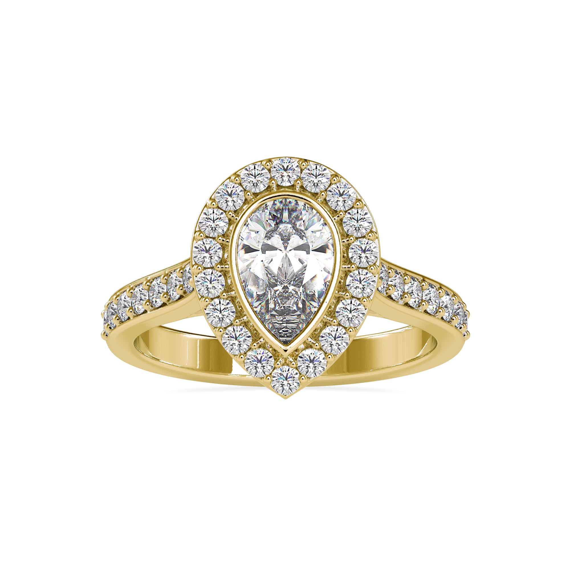 Pear Cut Halo Muse Statement Ring