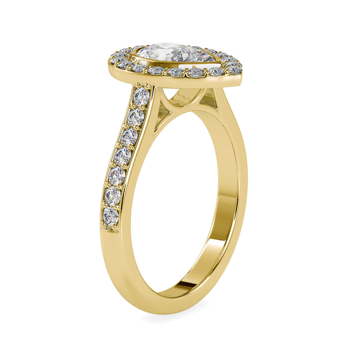Pear Cut Halo Muse Statement Ring