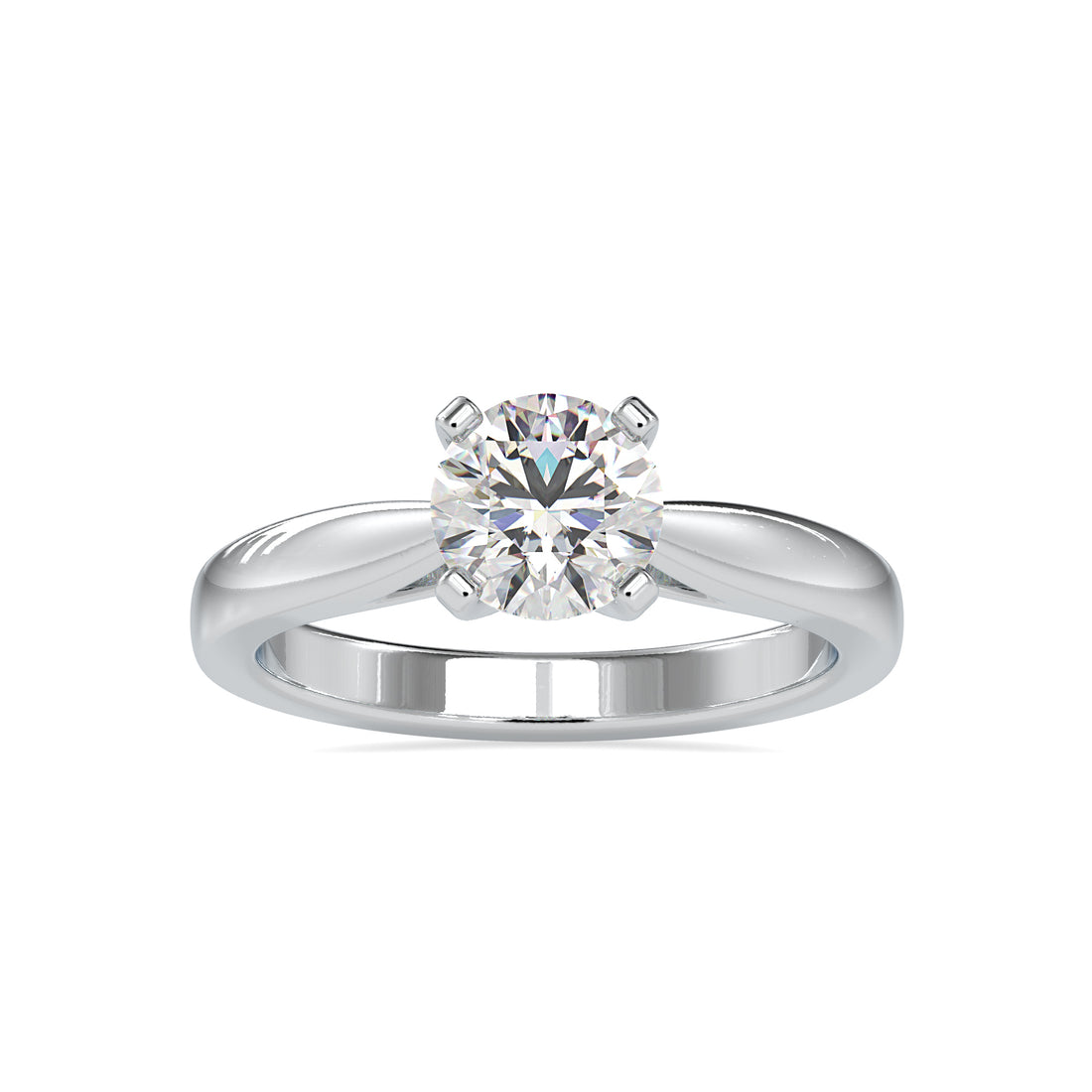 Modern Four-Prong Solitaire Ring