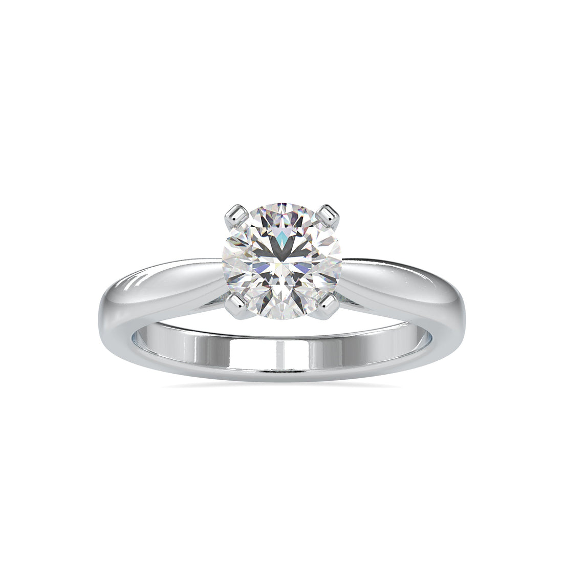 Modern Four-Prong Solitaire Ring