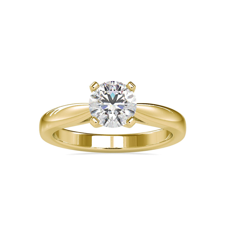 Modern Four-Prong Solitaire Ring