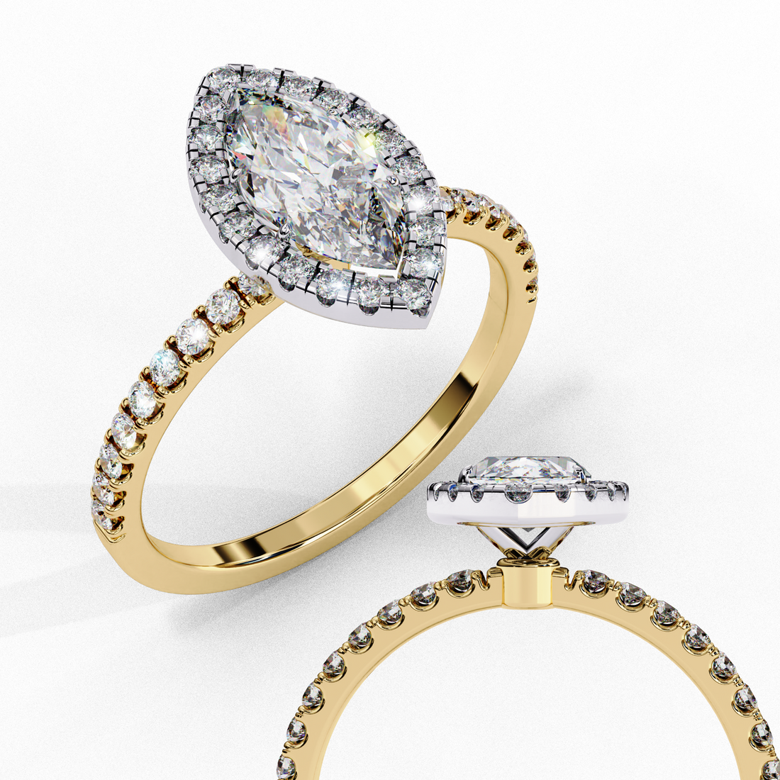 Majestic Marquise with Halo Ring