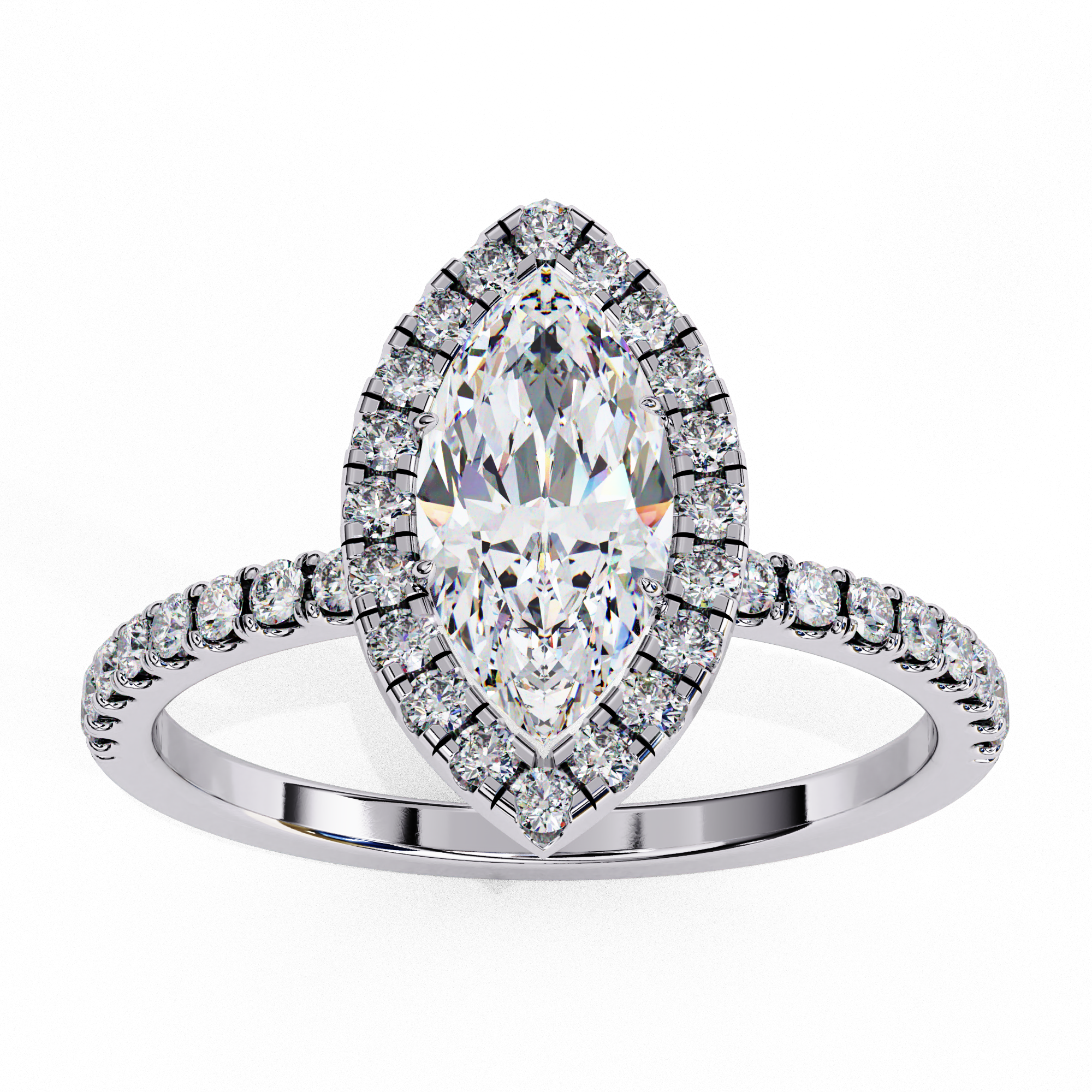 Majestic Marquise with Halo Ring