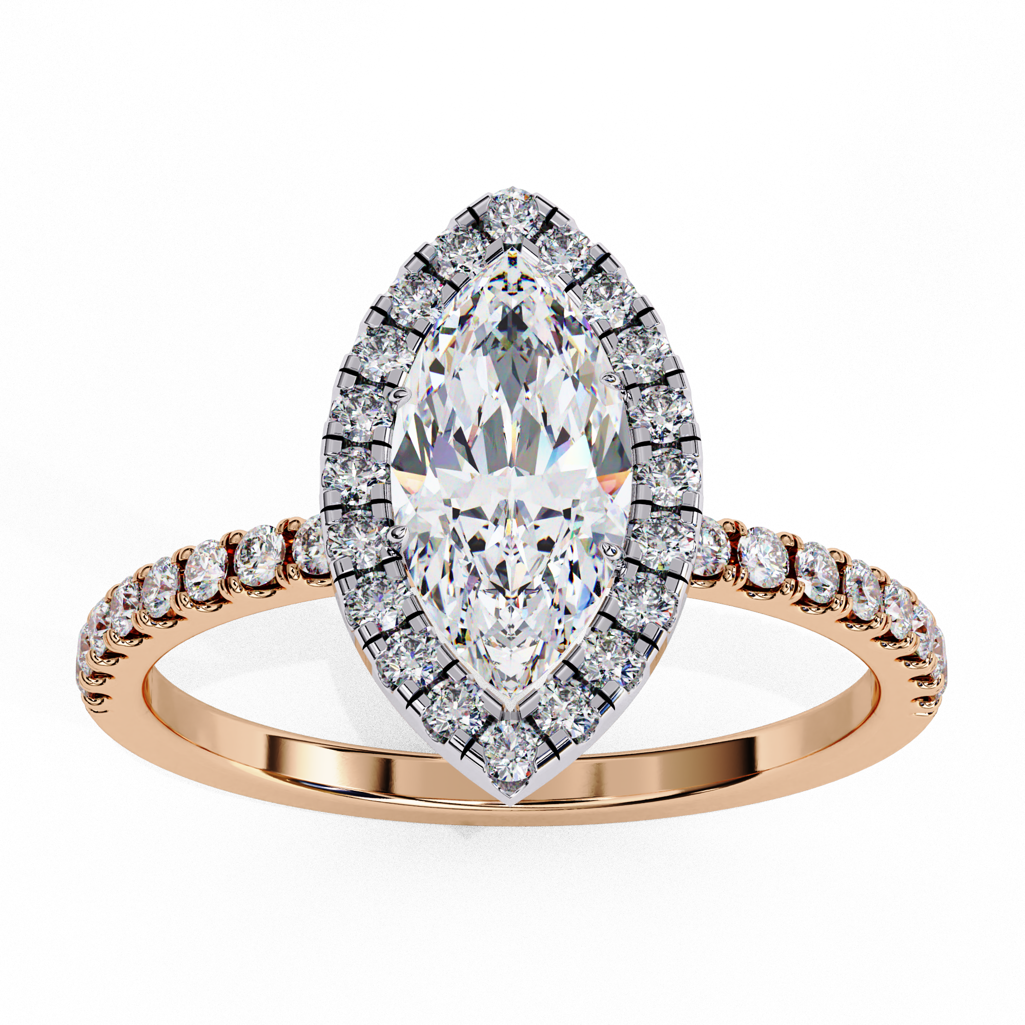 Majestic Marquise with Halo Ring